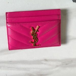 Saint Laurent CASSANDRE MATELASSÉ CARD CASE IN EMBOSSED LEATHER
